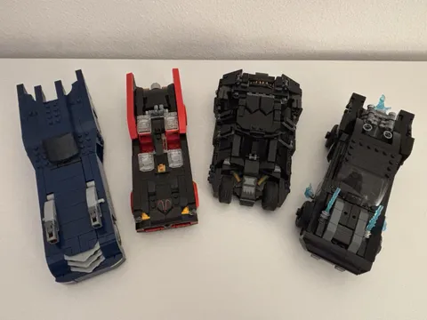 LEGO Batmobiles: 76181 The Batman, 76188 Batman ‘66, 76274 BTAS, 76303 Tumbler