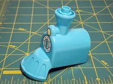 LEGO DUPLO Train Engine Front Smokestack Cowcatcher #1 Teal White Replacement Pa