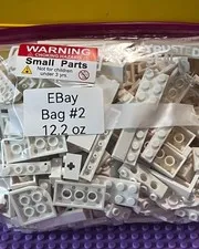 One Bag Lego Lot  of 12.1  oz Mixed Assortment  White Lego's