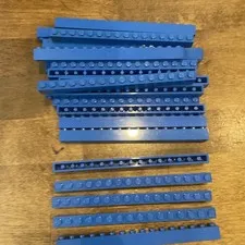 LEGO  Lot Of 20  Parts 2465 Brick 1x16 Blue