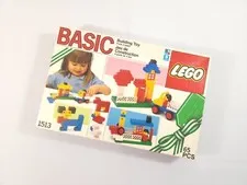 Vtg 1980's LEGO Basic Building Toy in Box, Set #1513, Complete