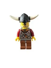 1x LEGO Vikings Chess Knight Minifigure Speckled Helmet Horns vik032