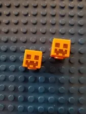 Lego Accessories: Minecraft Pumpkin Head / Jack-o-Lantern Head/ Snow Golem X 2