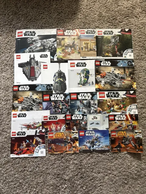 LEGO Starwars Instructions Booklet Bulk Lot of 21 Instruction Manuals