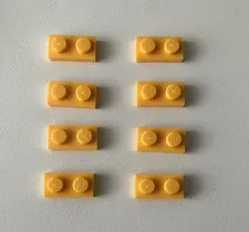 LEGO 8x NEW Pieces Plate 1x2 BRIGHT LIGHT ORANGE #3023
