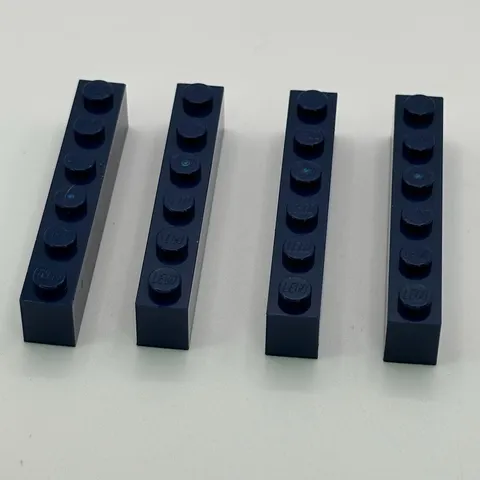 LEGO 1x6 Brick Part 3009 - (4pcs) Dark Blue