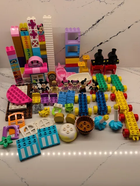 Lego DUPLO Mickey Minnie Birthday Beach House Belle Tea Party Lot NOT COMPLETE