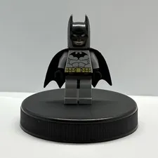 LEGO Batman Minifigure Gray Suit Black Cape Yellow Utility Belt