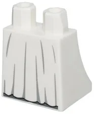 LEGO White Lower Body, Skirt with Dark Bluish Gray Folds and Black Hem Pattern 3