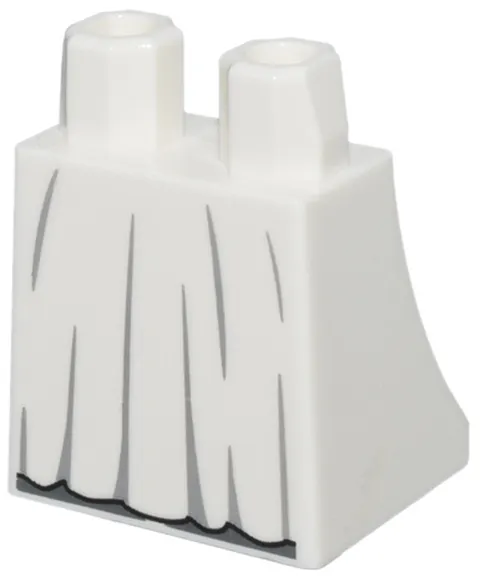 LEGO White Lower Body, Skirt with Dark Bluish Gray Folds and Black Hem Pattern 3