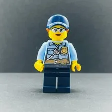 Lego Minifigure City Officer Female, Bright Light Blue Shirt cty1525 City