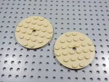 LEGO Lot of 2 Tan 6x6 Round Plates BD