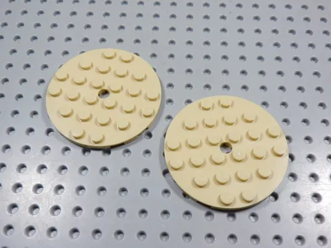 LEGO Lot of 2 Tan 6x6 Round Plates BD