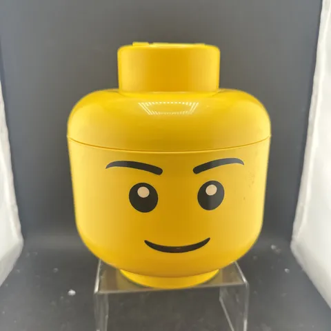 LEGO Minifigure Head Storage Container Yellow Toy Box Organizer Bin