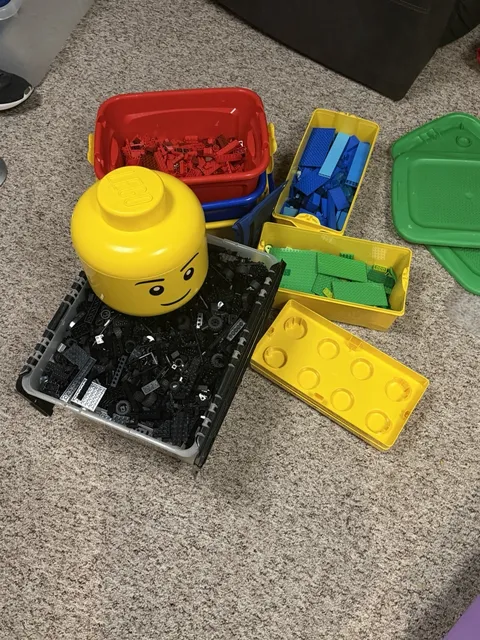 LEGO Bulk Lot 32+ lbs Mixed Bricks Parts Plates Technic Storage Bins HUGE