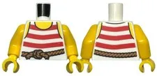 LEGO® Part 973pb1932c01 - Torso Pirate Tank Top with Red Horizontal Stripes