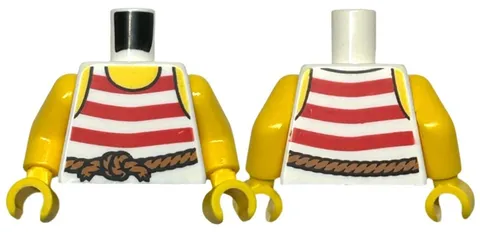 LEGO® Part 973pb1932c01 - Torso Pirate Tank Top with Red Horizontal Stripes