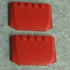 LEGO 52031 Wedge 4 x 6 x 2/3 Triple Curved Red x2 Vintage Genuine