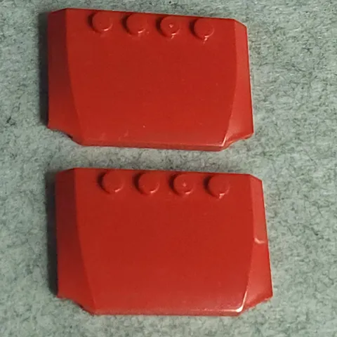 LEGO 52031 Wedge 4 x 6 x 2/3 Triple Curved Red x2 Vintage Genuine