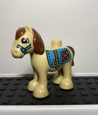 Lego Duplo Figure - Tan Pony With Printed Saddle Minifigure Baby Horse