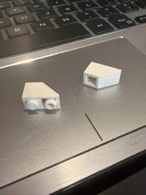 LEGO 3665 SLOPE BRICK  1x2 INVERTED, 45 DEGREES WHITE QUANTITY 2 PIECES