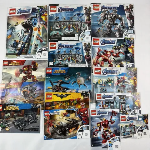 LEGO Super Heroes Instruction Manuals Only Lot Marvel DC Batman Avengers 15 Pc