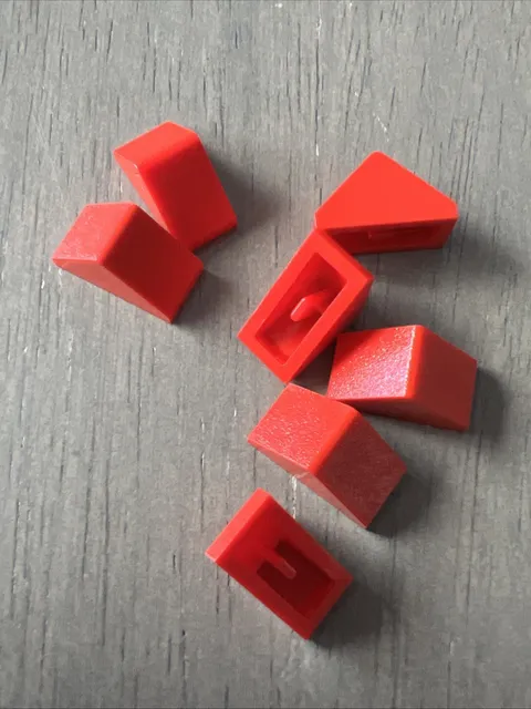 LEGO 3044b Red Slope 45 2 x 1 Double with Inside Bar 7 Pieces