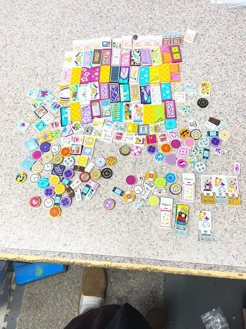 Lot Of LEGO Printed And Stickered Tiles Pizza Clock Nurse Dog Sleeping Bag