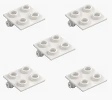 5 New LEGO White Hinge Brick 2x2 Top Plate 6134 hinged plate swivel 4612342