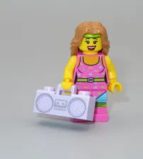 LEGO Fitness Instructor minifigure boombox 80's clothes Collectible Series 5 CMF