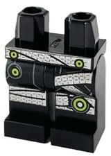 Lego NEW Ninjago Minifig Black LEGS Silver Belt Knee Wrappings Lime Circle D483
