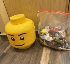 LG LEGO Sort & Store Head 2011 W/ Loose Legos Bricks & Pieces NO FIGURES READ