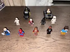 LEGO Marvel DC Minecraft & More Lot Of 11 Minifigures W/ Car & Batman’s Bike