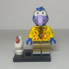 LEGO The Muppets CMF Series Gonzo Minifigure w/ Chicken Figure & Display Stand