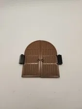 Lego Castle Door w/Black Hinges Brown Arched Top 3 1/2" Tall 3" Across