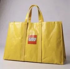 Giant LEGO Bright Yellow Carry Bag 20x30 Heavy Duty Vinyl Shopping Bag