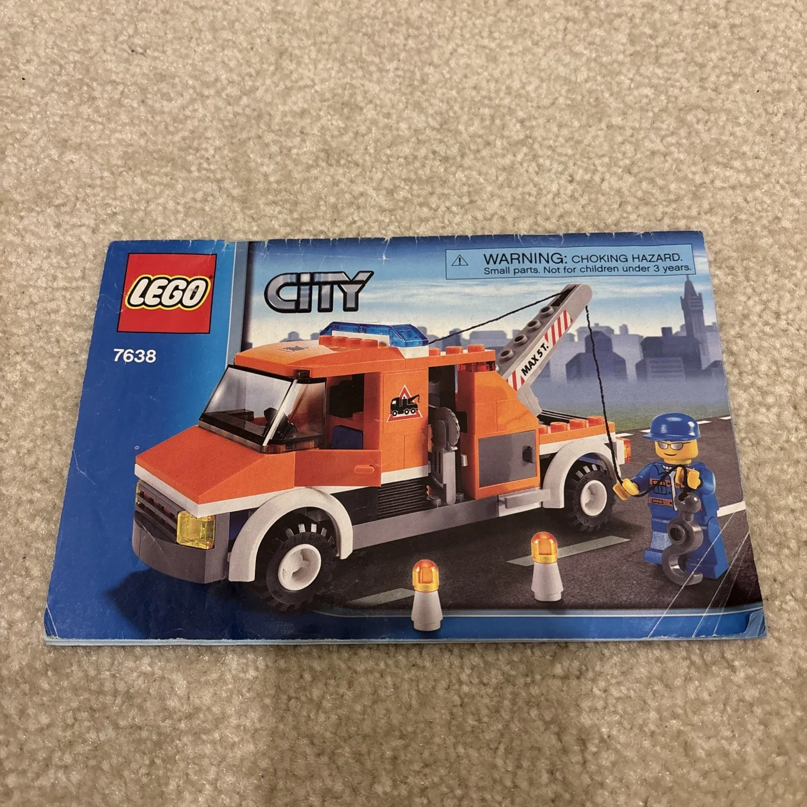LEGO City 7638 Tow Truck Toy Building Set Instruction Manual Booklet