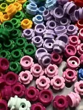 LEGO 24866 1x1 Round Plate Flower Edge Lot 185 Multicolor Bulk Garden Jungle