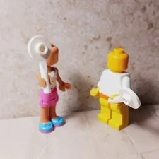 LEGO Paddle Set Lot of 2 White handles with stud pizza Serving Food Plate Hold