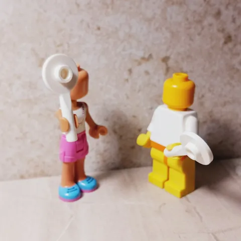 LEGO Paddle Set Lot of 2 White handles with stud pizza Serving Food Plate Hold