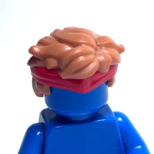Lego - Minifigure Hair - Light Tan Brown, Red Headband