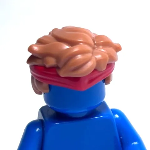Lego - Minifigure Hair - Light Tan Brown, Red Headband