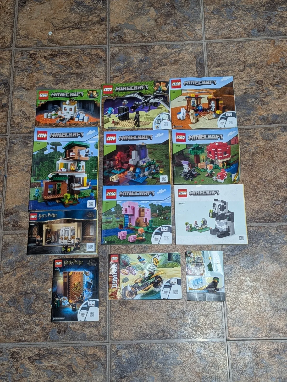 Lego Instructions Bulk Lot Minecraft Ninjago Harry Potter Creator 5.5 lbs 