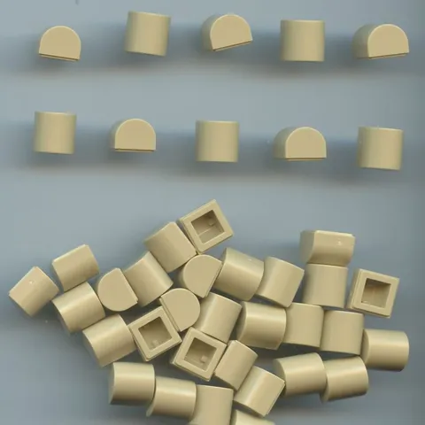 LEGO x 40 Tan Slope, Curved 1 x 1 x 2/3 Double 49307