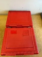 Set of 2 Vintage 1984 Lego Red Carrying Cases 15x12x4