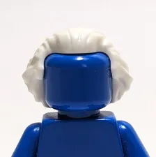 Lego - Minifigure Hair - White, Swept Back, Wavy, Curly