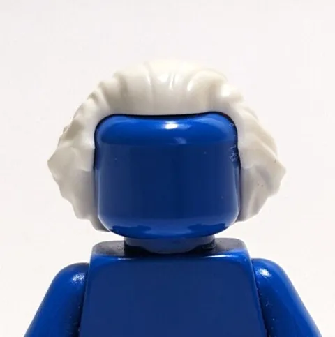 Lego - Minifigure Hair - White, Swept Back, Wavy, Curly