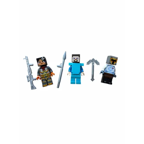LEGO Minecraft Blue Steve and Adventure Minifigure Set of 3