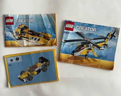 Lego 3 In 1 Set Helicopter Race Car Race Boat Used
