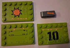 H-1 Lego Lot 4 Stickered Pieces 8964 Power Miners 6180pb048 6180pb049 6180pb050